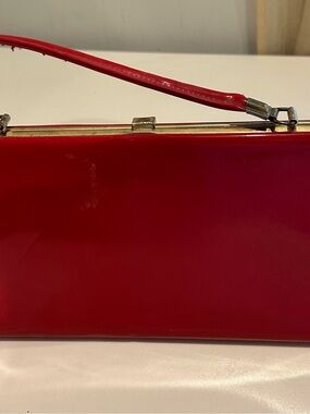 Vintage Red Patent Leather Top-Handle Women's Bag